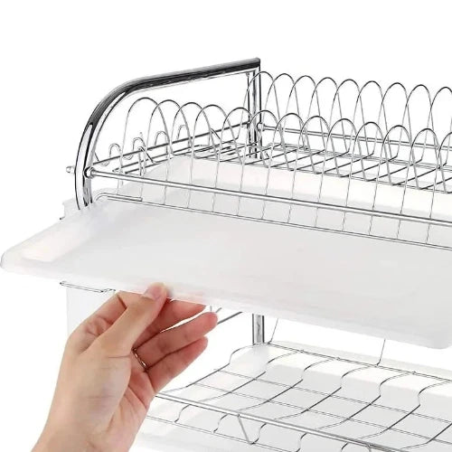 égouttoir vaisselle inox avec plateaux
