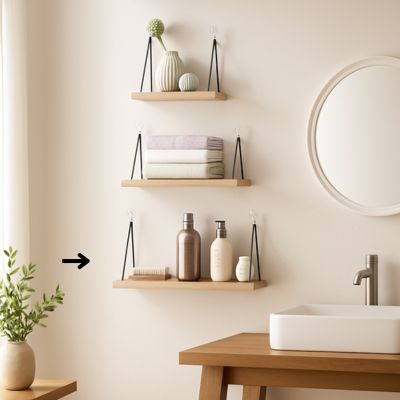 etagere bois mural grand