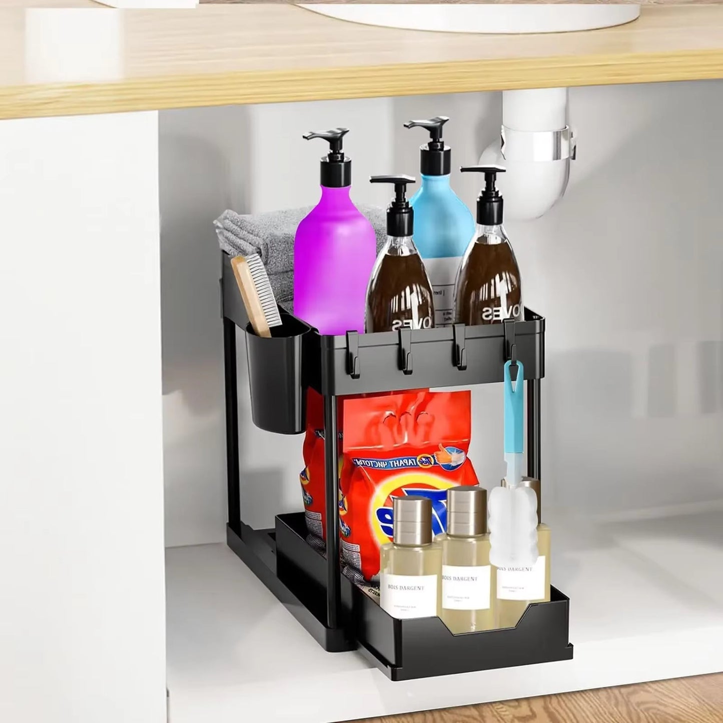 organisateur sous evier pour detergent