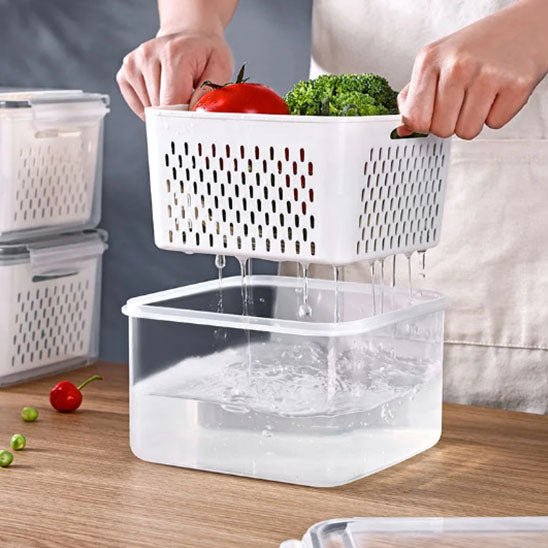 rangement frigo boite avec essorage