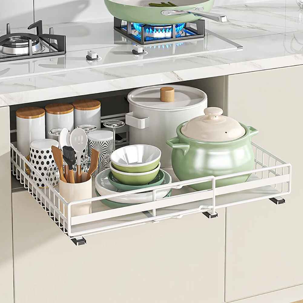 rangement sous evier blanc