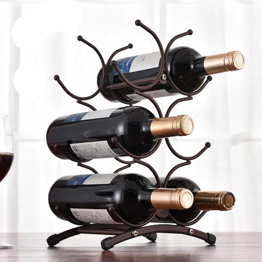 Etagere porte bouteille - Design Noir 6 Vins