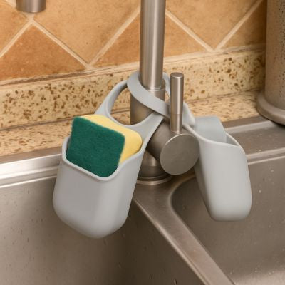 accroche eponge evier gris