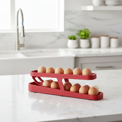 Boite a oeuf rouge avec roulement