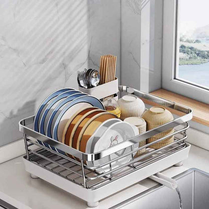 Egouttoir vaisselle inox - Écoulement Auto