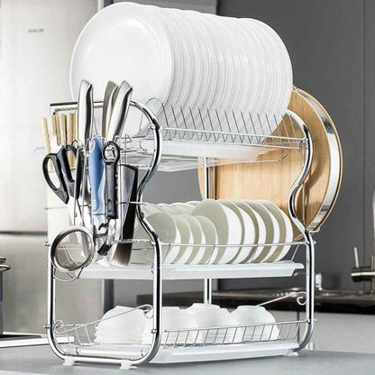 égouttoir vaisselle inox trois niveaux