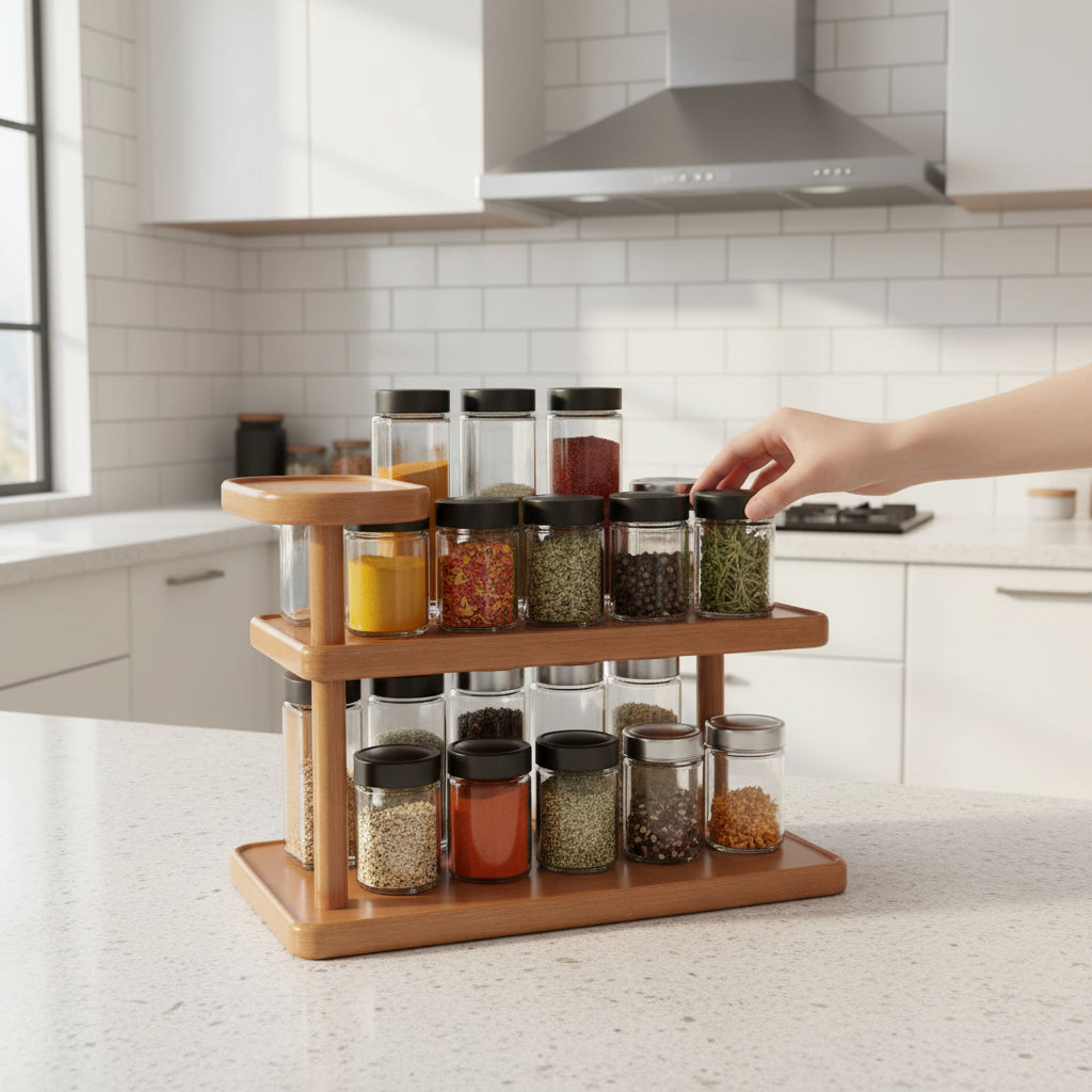 etagere bois épices