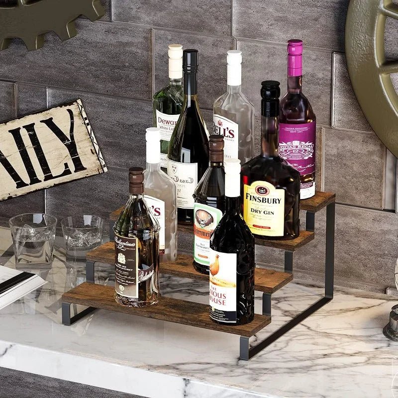 etagere bois metal pour bouteilles de vin