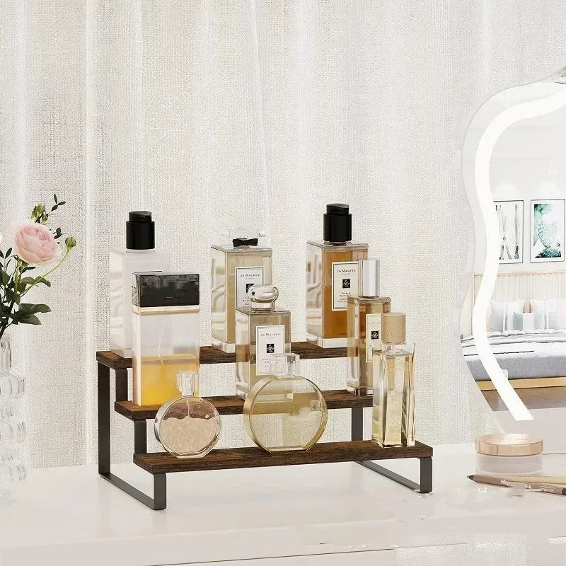 etagere bois metal pour cosmetiques