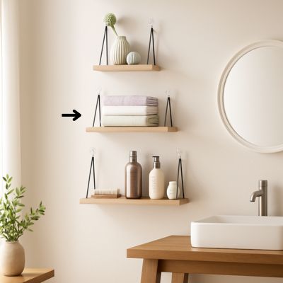 etagere bois mural moyen
