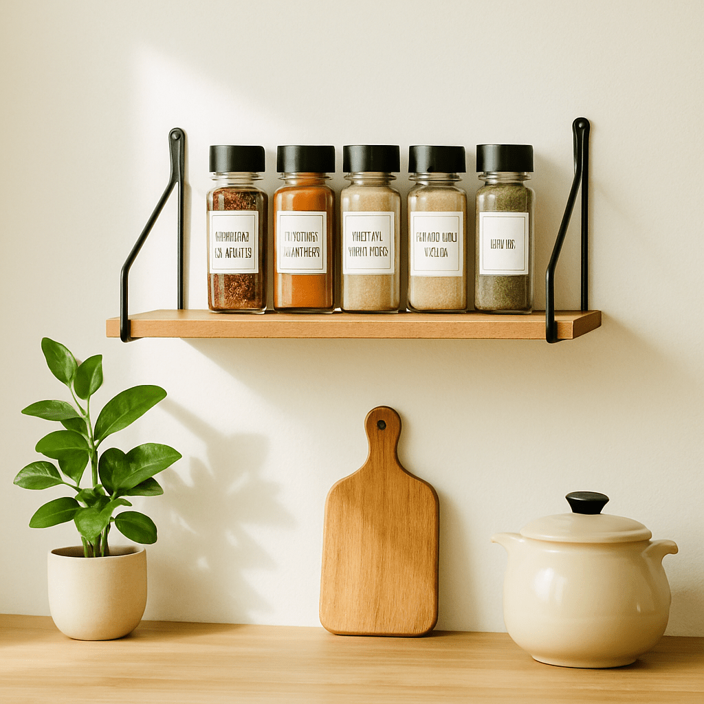 etagere bois mural pour epices