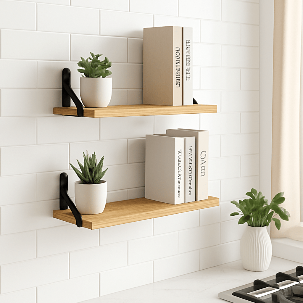 etagere bois murale lot de deux