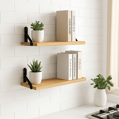 etagere bois murale lot de deux