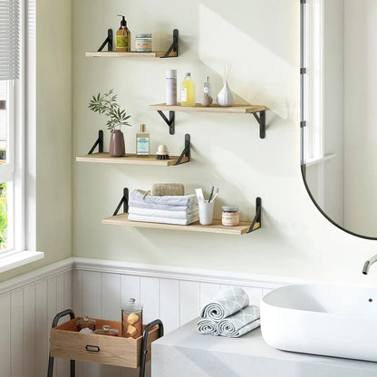etagere bois murale pour salle de bain