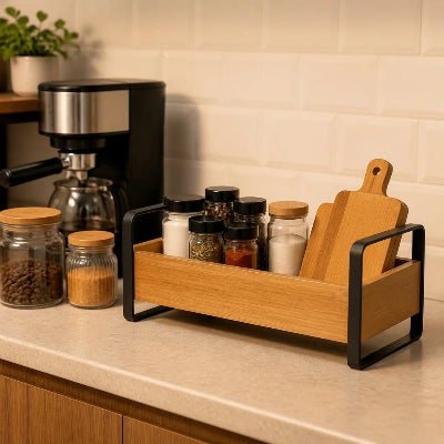 etagere bois pour cuisine avec un niveau