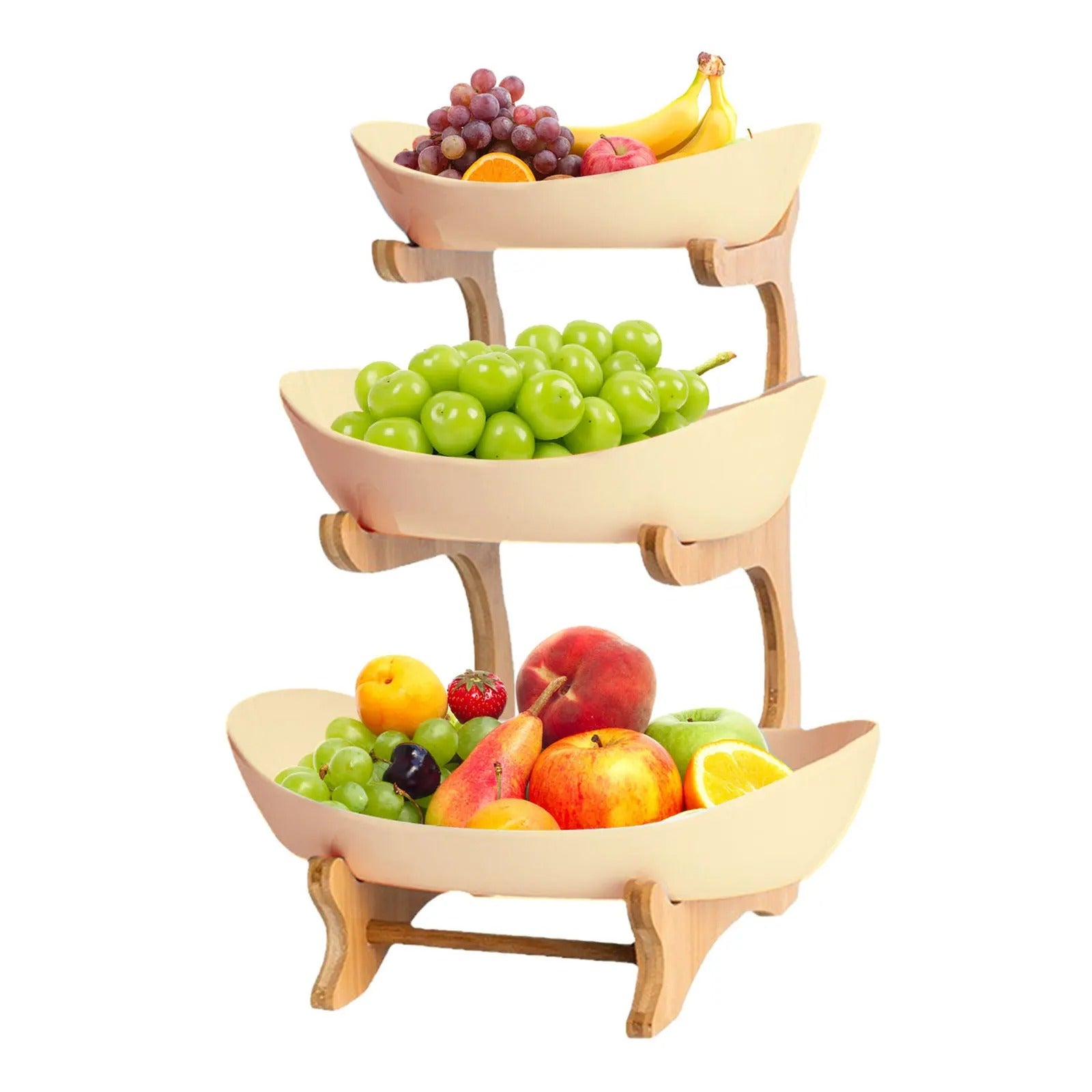 etagere en bois avec plateaux roses