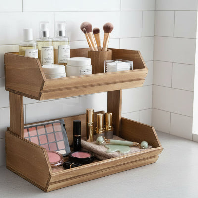etagere en bois pour cuisine cosmétique