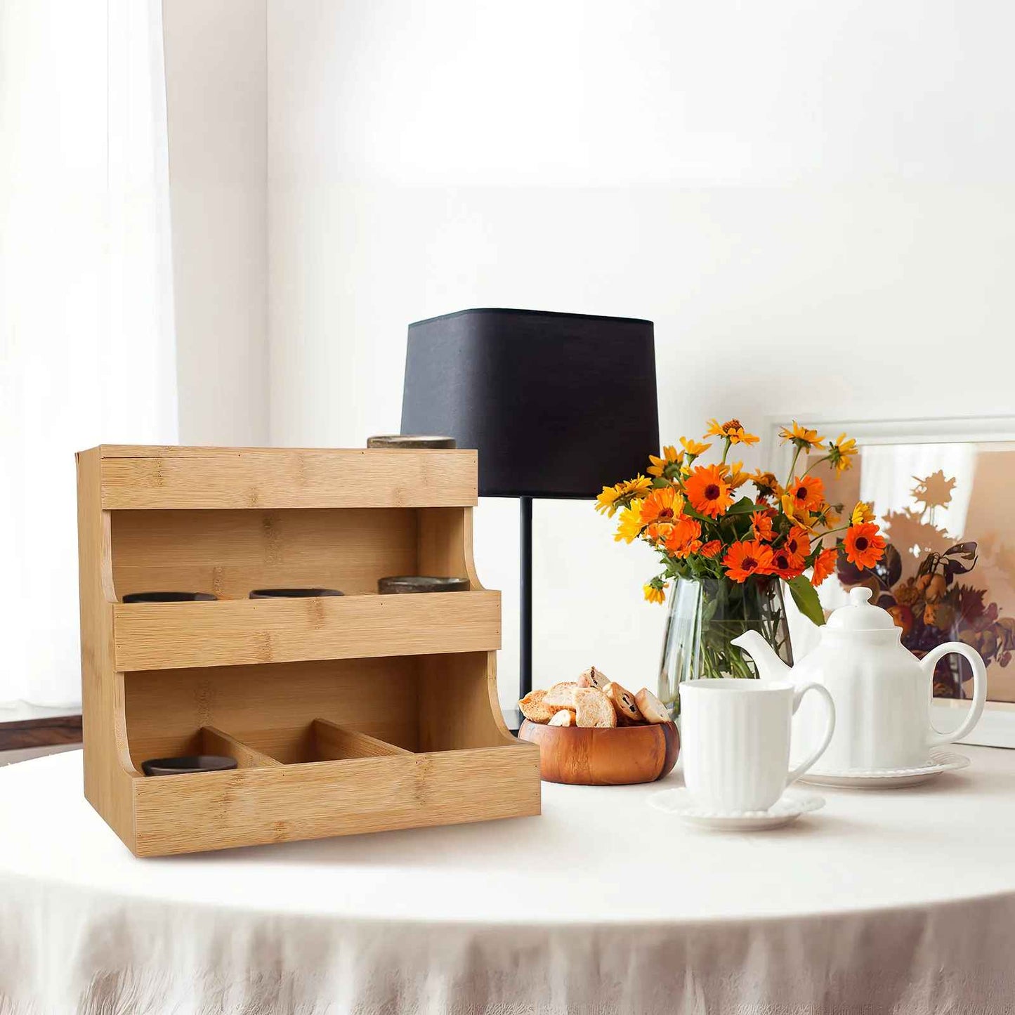 etagere en bois pour cuisine en bambou