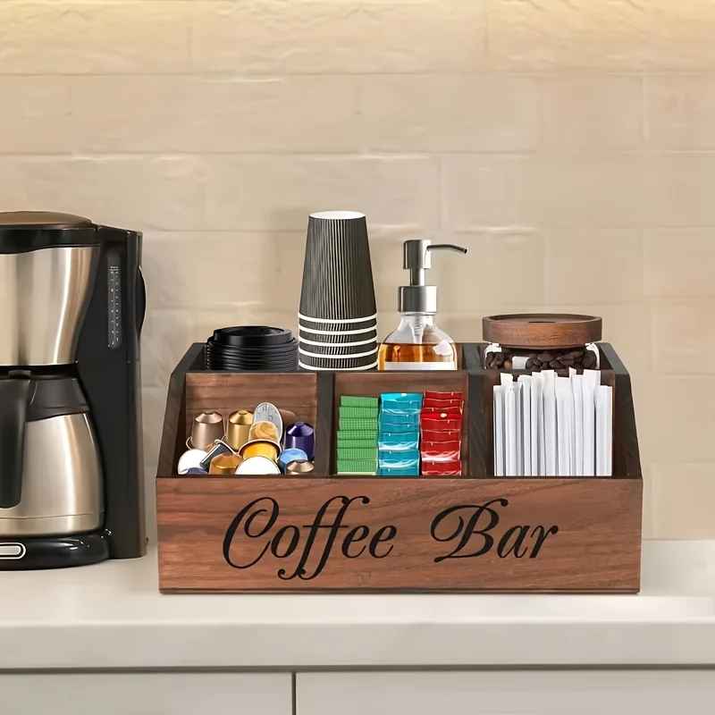Etagere en bois pour cuisine - Spécial Café 5 Compartiments