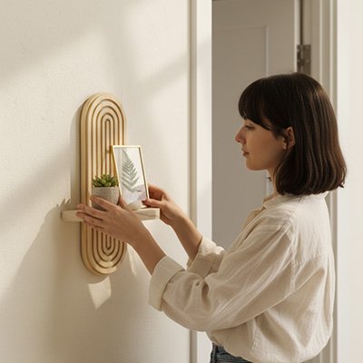 Etagere en bois pour cuisine esthétique