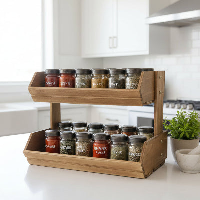 etagere en bois pour cuisine et épices