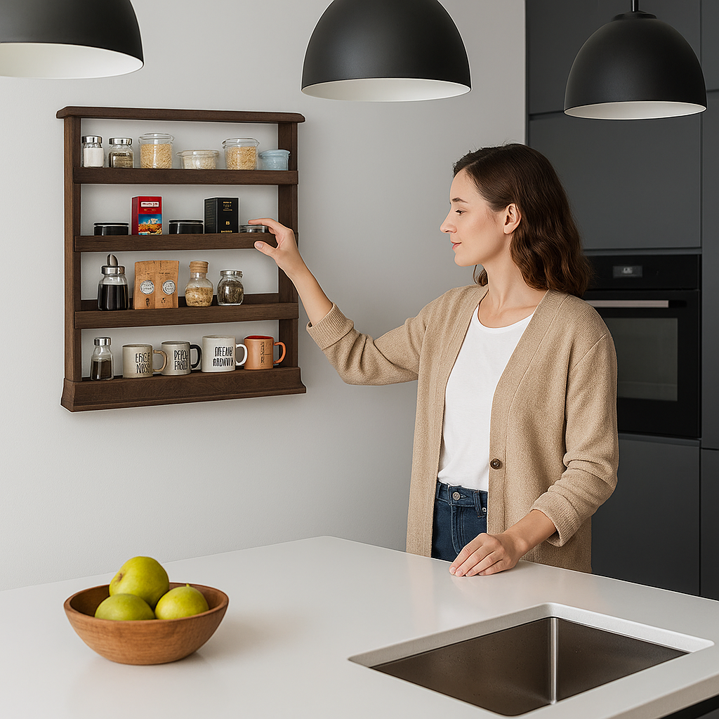 etagere en bois pour cuisine moderne