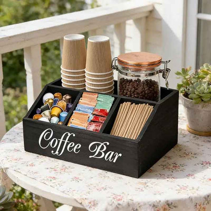 Etagere en bois pour cuisine - Spécial Café 5 Compartiments