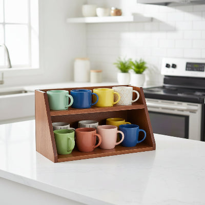 etagere en bois pour cuisine pour tasse