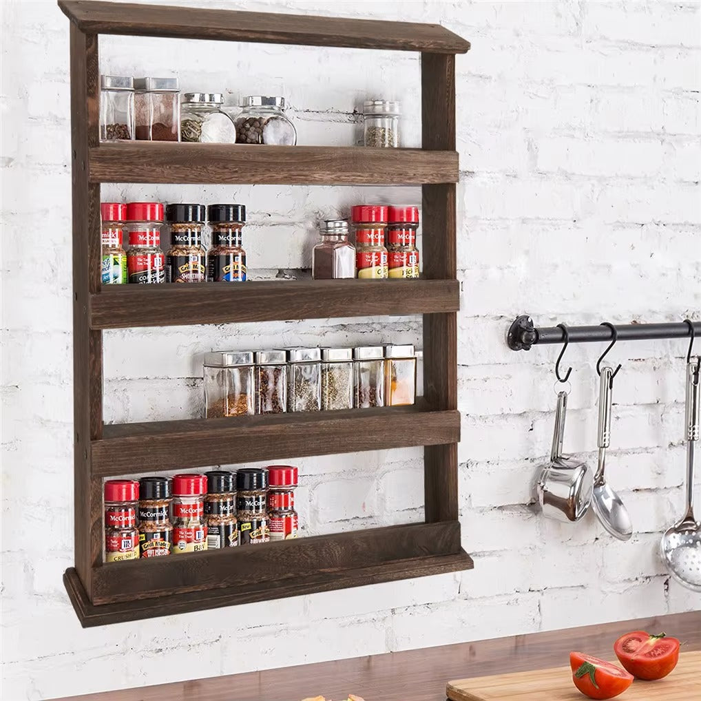 etagere en bois pour cuisine quatre niveaux