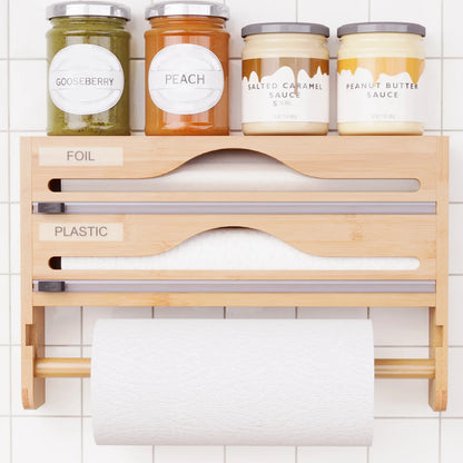 etagere en bois pour cuisine rouleaux