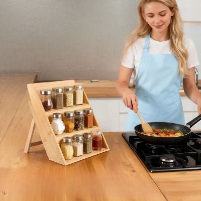 etagere epices bois comptoir