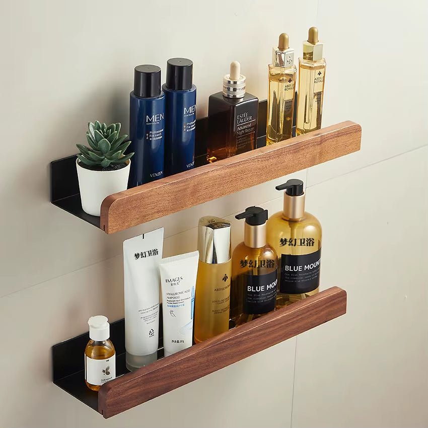 etagere mural bois pour cosmetiques