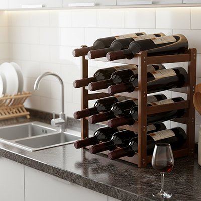 etagere porte bouteille en bois