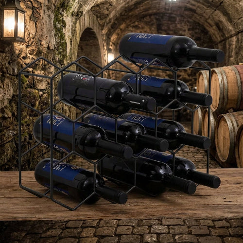 etagere pour bouteille en métal