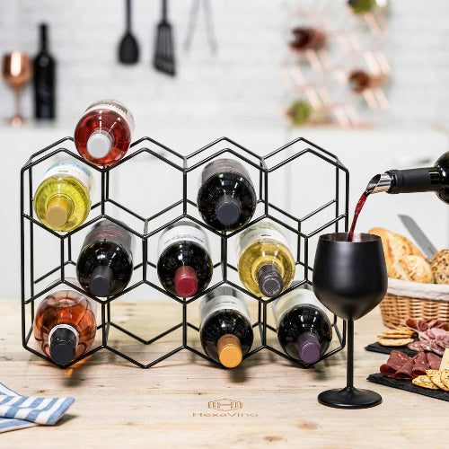 etagere pour bouteille hexagonal