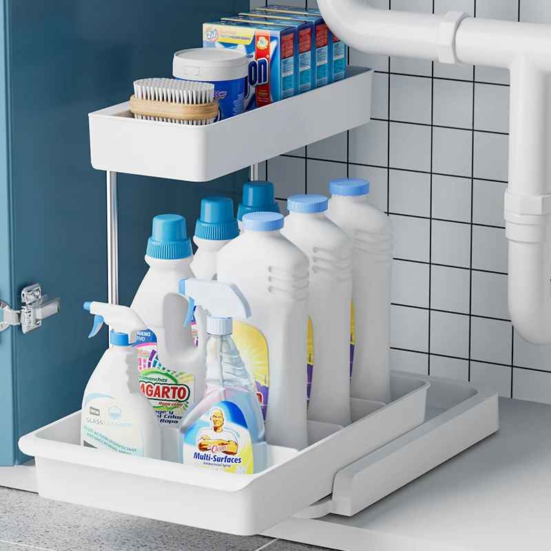 Etagere sous evier cuisine - Modulable 2 niveaux