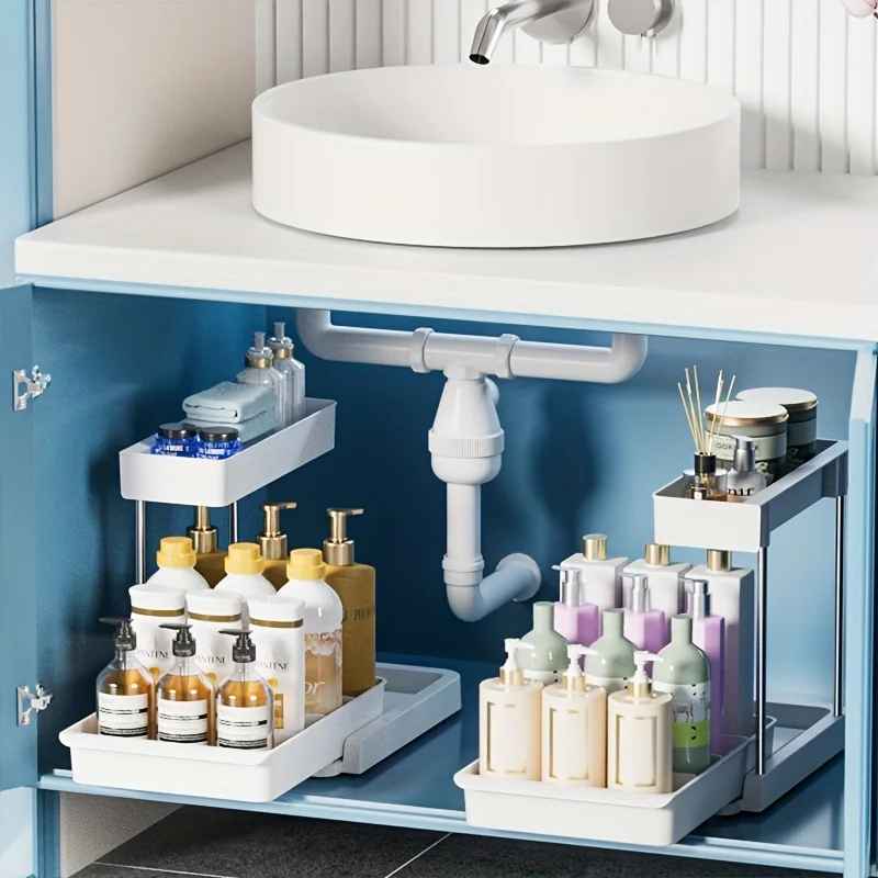 Etagere sous evier cuisine - Modulable 2 niveaux