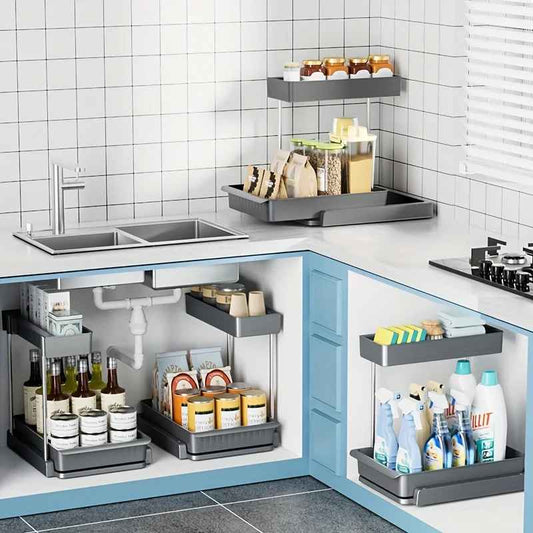Etagere sous evier cuisine - Modulable 2 niveaux