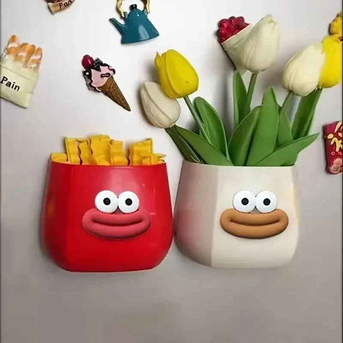 organisateur de frigo rouge et beige