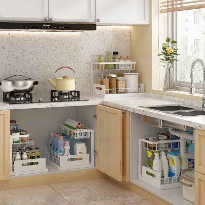 organisateur sous évier extensible pour cuisine