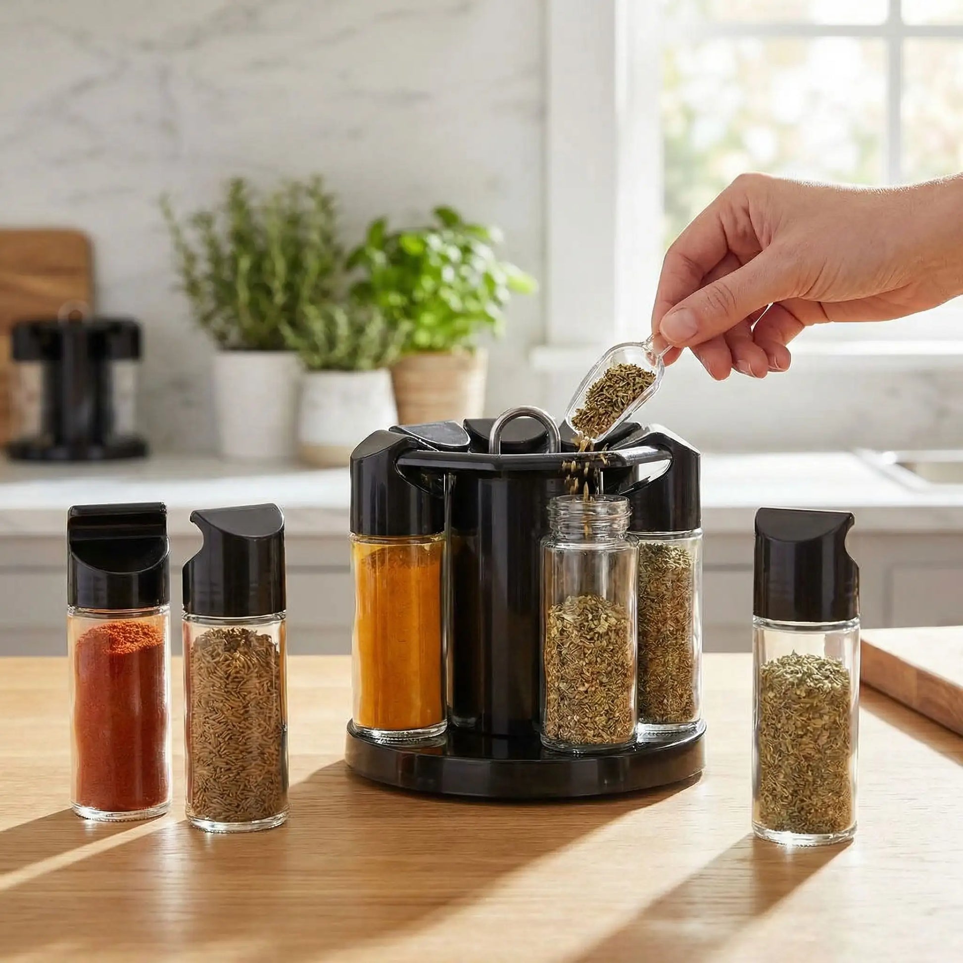 plateau tournant pour epices avec pots