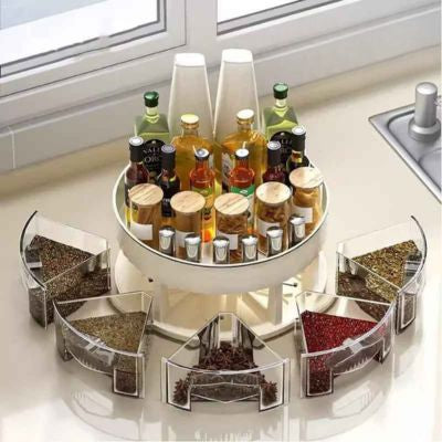 plateau tournant pour epices avec tiroirs