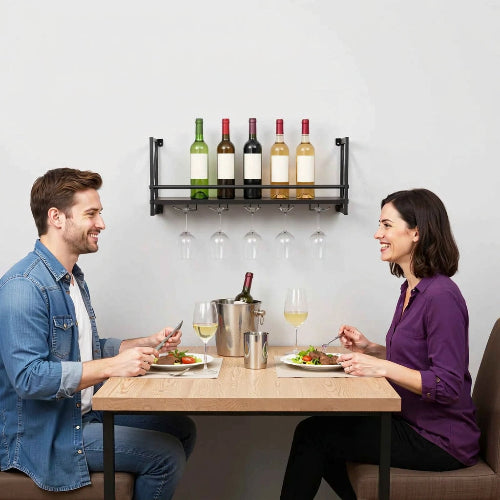 porte bouteille mural avec verres