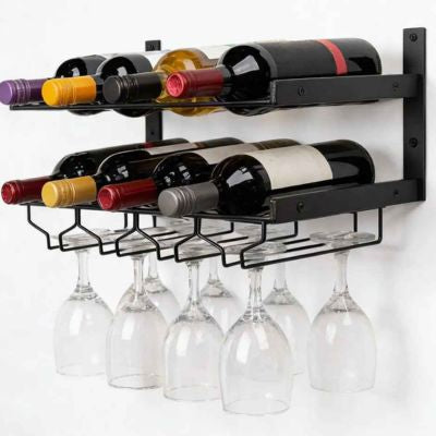 porte bouteille suspendu en metal