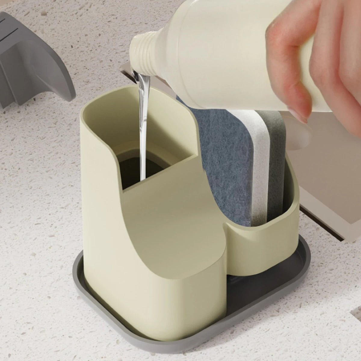 porte eponge evier avec distributeur de savon