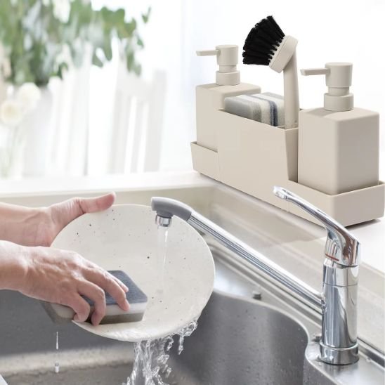 Porte eponge evier blanc