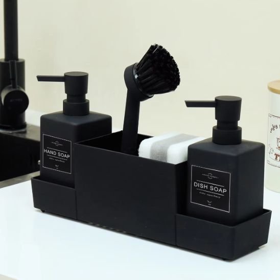 Porte eponge evier distributeur de savon