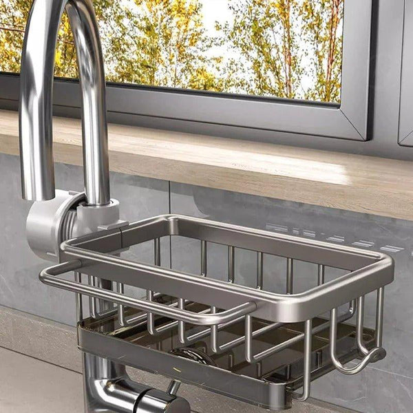 Porte-Éponge Évier Cuisine Chat Gris OTOTO – Design Mignon, Antirouille, Passe Au Lave-Vaisselle