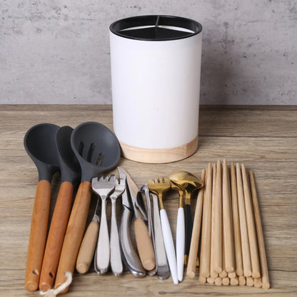 pot ustensiles cuisine blanc
