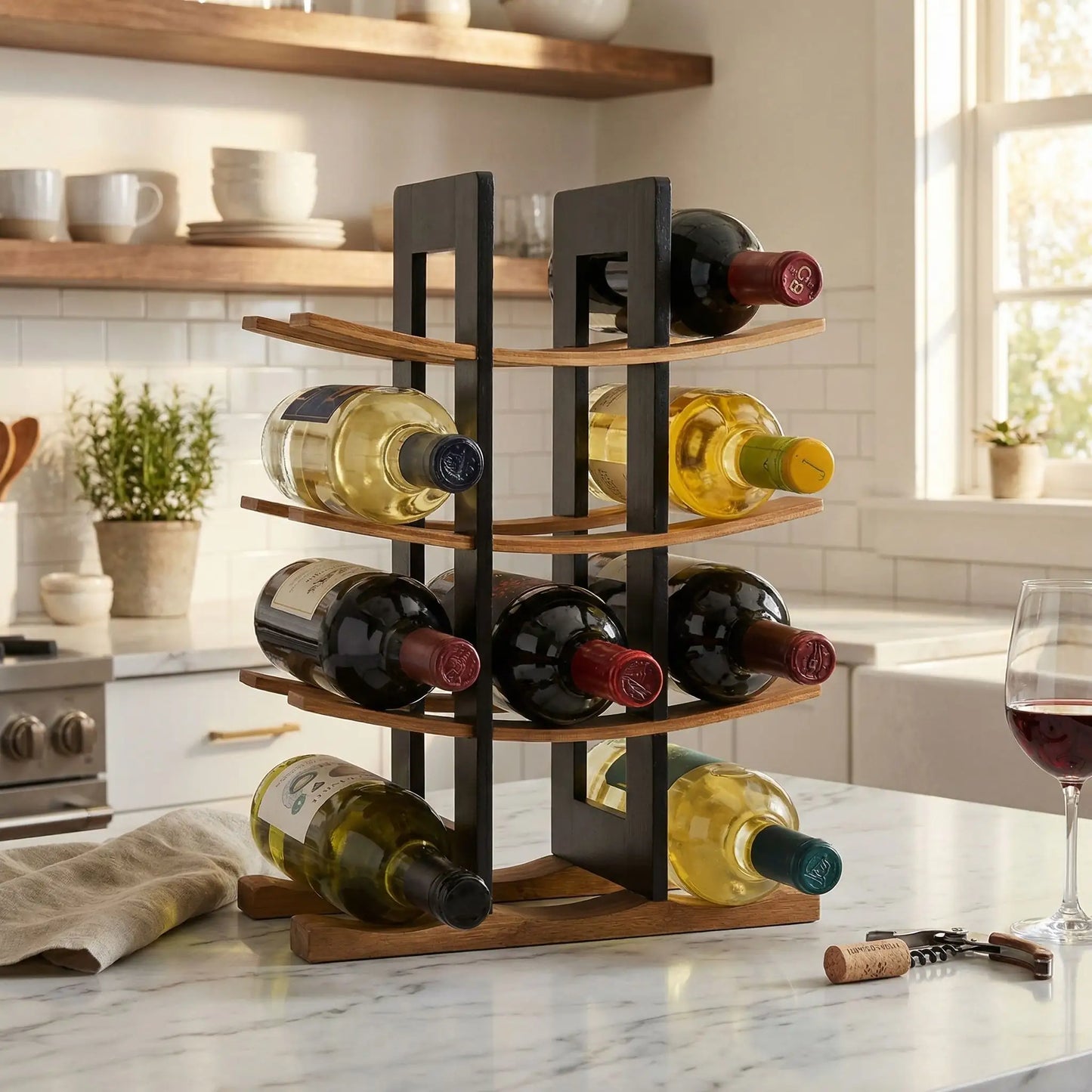 range bouteille en bois